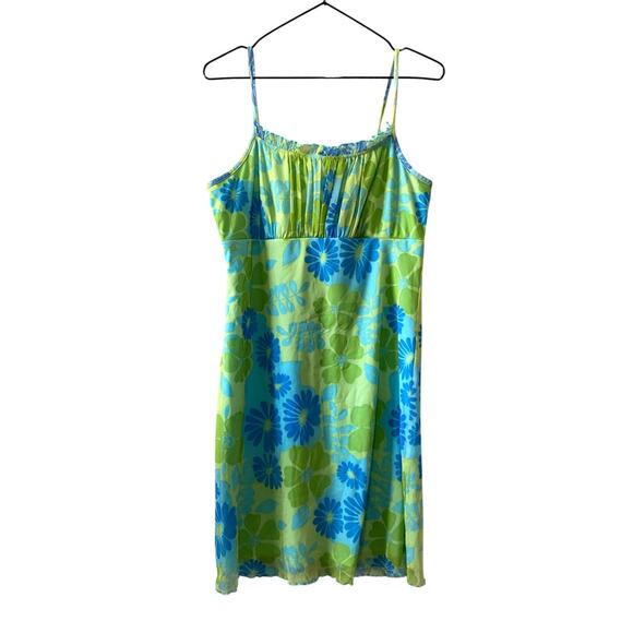 Xhilaration Dresses & Skirts - Xhilaration Blue Green Floral Dress Y2k 90's 2000 VTG babydoll Sz M